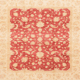 Square Machine Washable Abstract Bright Orange Rug, wshabs3856