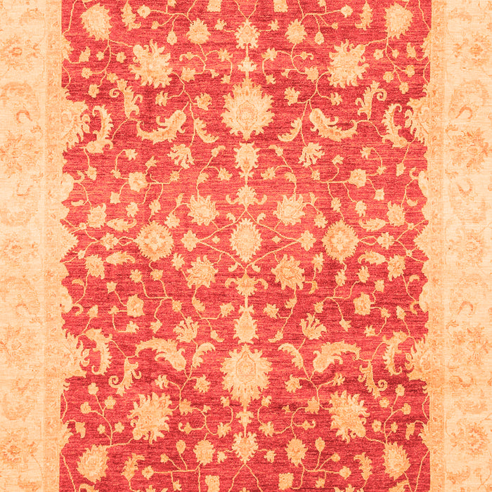 Machine Washable Oriental Orange Traditional Area Rugs, wshabs3856org