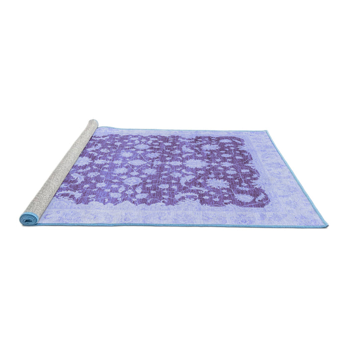 Sideview of Machine Washable Oriental Blue Traditional Rug, wshabs3856blu