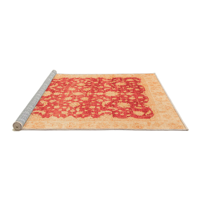Sideview of Machine Washable Oriental Orange Traditional Area Rugs, wshabs3856org