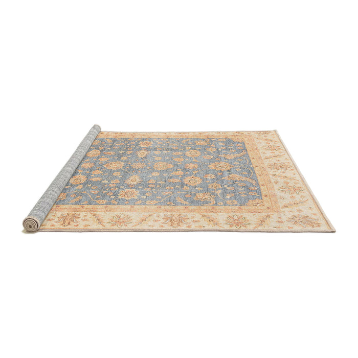 Sideview of Machine Washable Abstract Khaki Gold Rug, wshabs3857