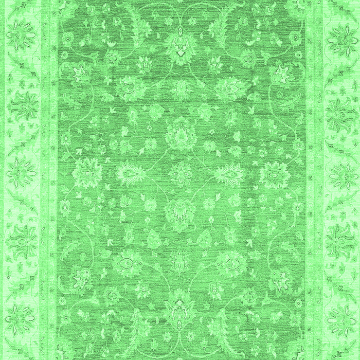 Machine Washable Oriental Emerald Green Traditional Area Rugs, wshabs3857emgrn