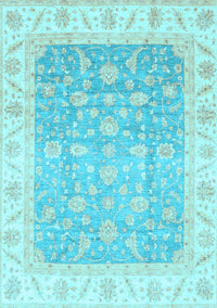 Oriental Light Blue Traditional Rug, abs3857lblu