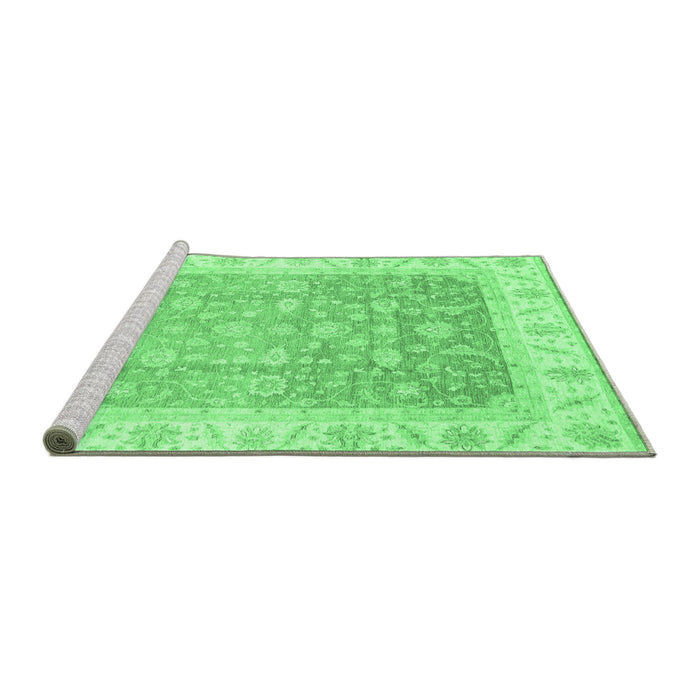 Sideview of Machine Washable Oriental Emerald Green Traditional Area Rugs, wshabs3857emgrn