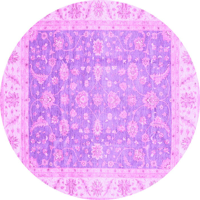 Round Machine Washable Oriental Purple Traditional Area Rugs, wshabs3857pur