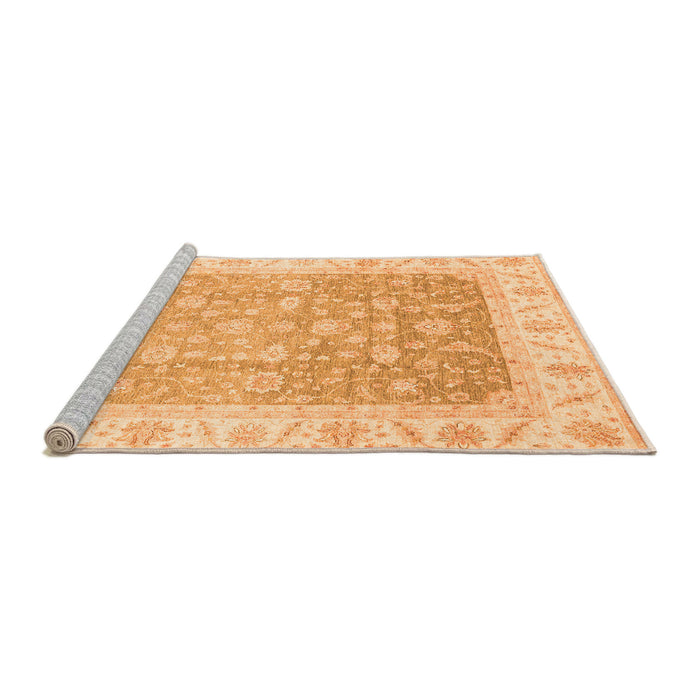 Sideview of Machine Washable Oriental Orange Traditional Area Rugs, wshabs3857org