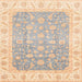 Square Abstract Khaki Gold Oriental Rug, abs3857