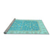 Sideview of Machine Washable Oriental Light Blue Traditional Rug, wshabs3857lblu