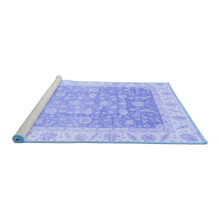 Sideview of Machine Washable Oriental Blue Traditional Rug, wshabs3857blu