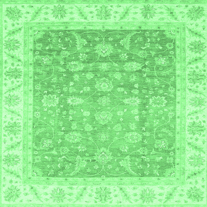 Square Oriental Emerald Green Traditional Rug, abs3857emgrn