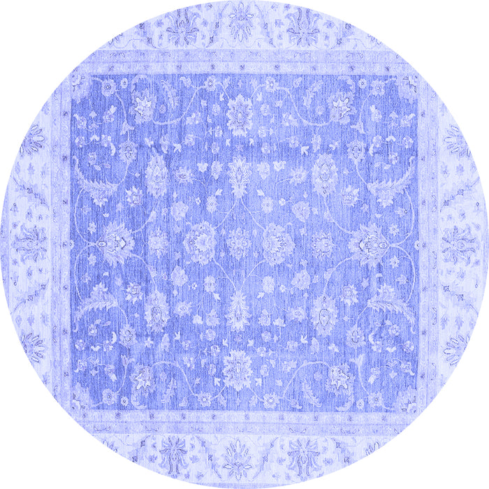 Round Oriental Blue Traditional Rug, abs3857blu