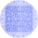 Round Oriental Blue Traditional Rug, abs3857blu