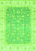 Machine Washable Oriental Green Traditional Area Rugs, wshabs3857grn