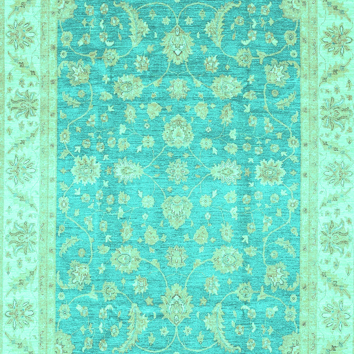Machine Washable Oriental Turquoise Traditional Area Rugs, wshabs3857turq