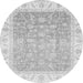 Round Oriental Gray Traditional Rug, abs3857gry