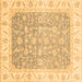 Square Oriental Brown Traditional Rug, abs3857brn