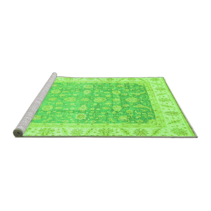 Sideview of Machine Washable Oriental Green Traditional Area Rugs, wshabs3857grn