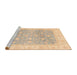 Sideview of Machine Washable Abstract Brown Sugar Brown Rug, wshabs3858