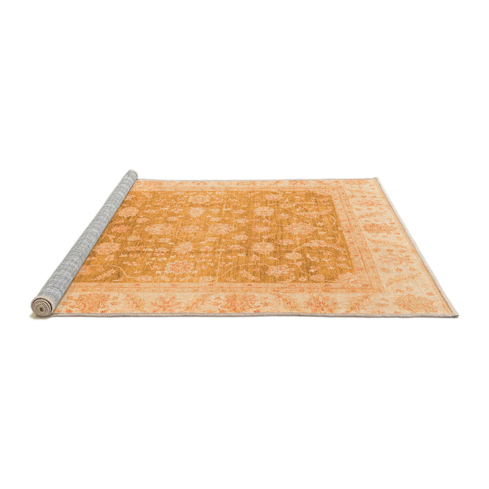 Sideview of Machine Washable Oriental Orange Traditional Area Rugs, wshabs3858org