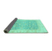 Sideview of Oriental Turquoise Traditional Rug, abs3858turq