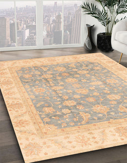 Abstract Brown Oriental Rug in Family Room, abs3858
