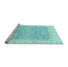 Sideview of Machine Washable Oriental Light Blue Traditional Rug, wshabs3858lblu