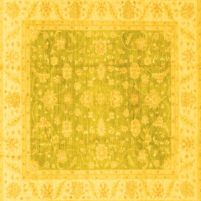 Square Oriental Yellow Traditional Rug, abs3858yw
