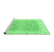 Sideview of Machine Washable Oriental Emerald Green Traditional Area Rugs, wshabs3858emgrn