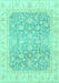 Machine Washable Oriental Turquoise Traditional Area Rugs, wshabs3858turq