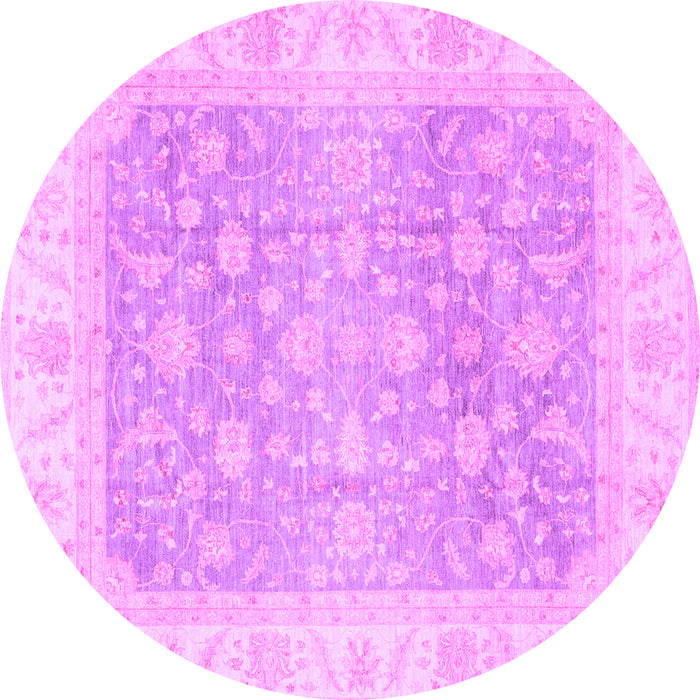 Round Machine Washable Oriental Purple Traditional Area Rugs, wshabs3858pur