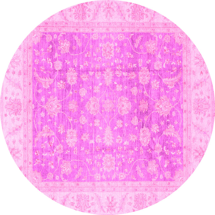 Round Oriental Pink Traditional Rug, abs3858pnk