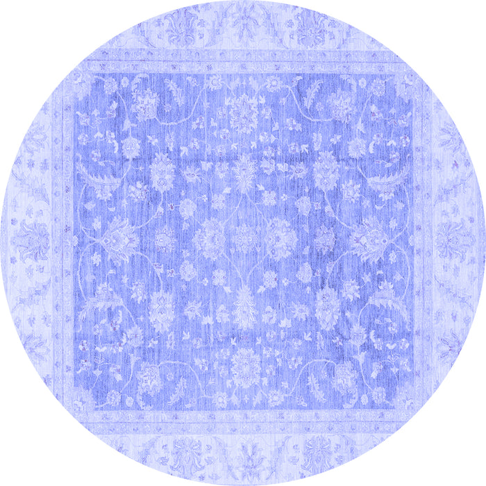Round Oriental Blue Traditional Rug, abs3858blu
