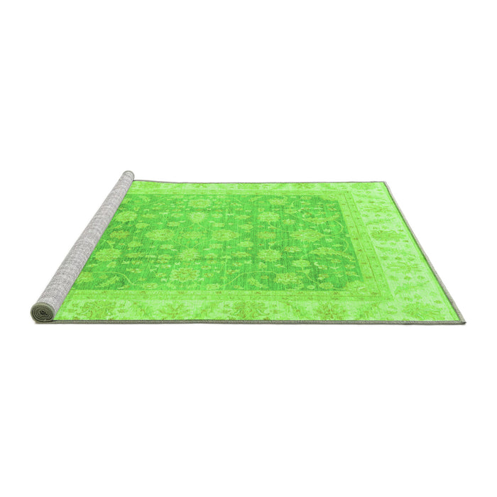 Sideview of Machine Washable Oriental Green Traditional Area Rugs, wshabs3858grn