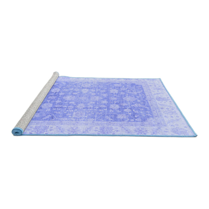 Sideview of Machine Washable Oriental Blue Traditional Rug, wshabs3858blu