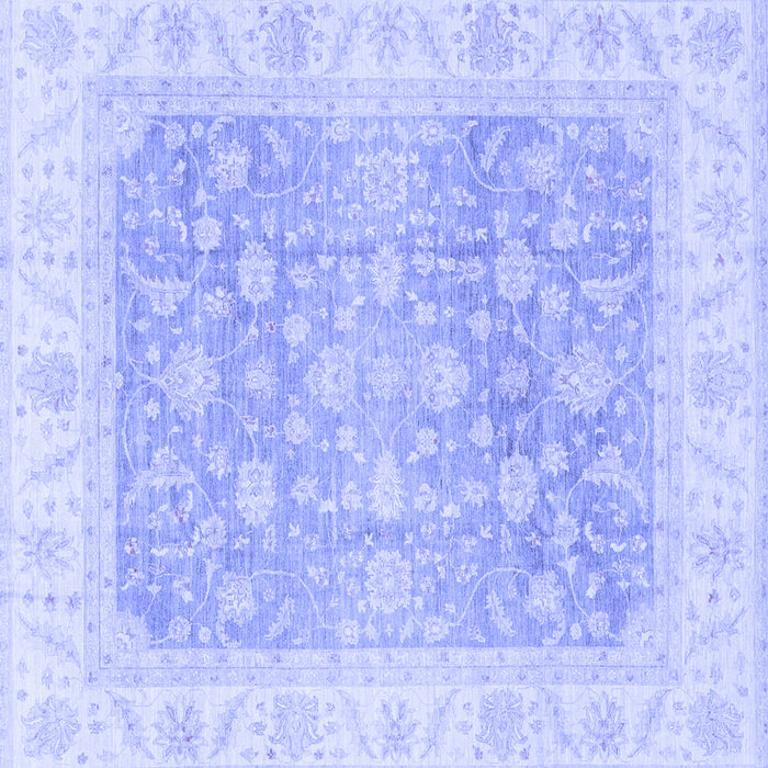 Square Machine Washable Oriental Blue Traditional Rug, wshabs3858blu