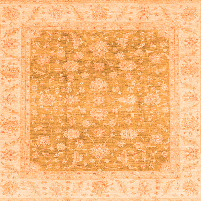 Square Oriental Orange Traditional Rug, abs3858org