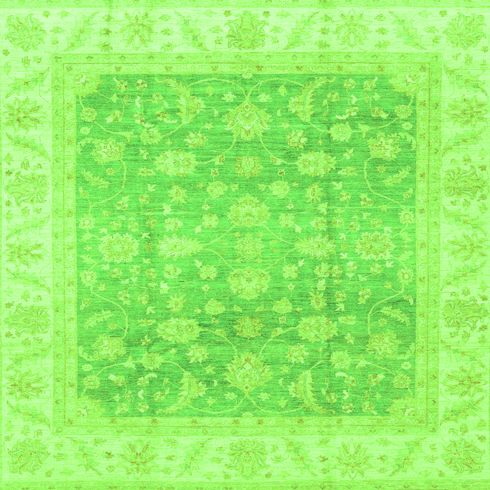 Square Machine Washable Oriental Green Traditional Area Rugs, wshabs3858grn