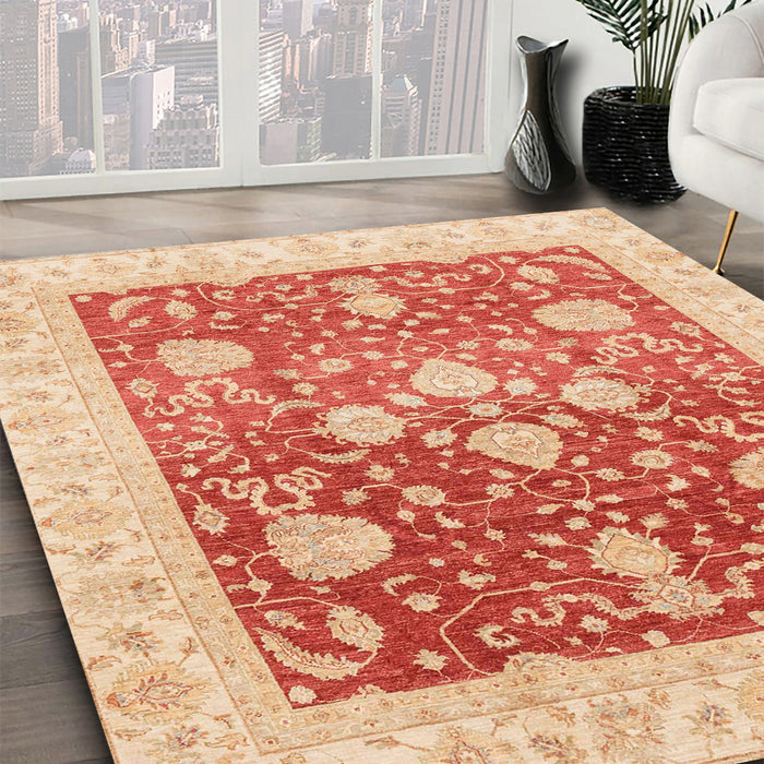 Machine Washable Abstract Fire Red Rug in a Family Room, wshabs3859