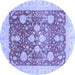 Round Oriental Blue Traditional Rug, abs3859blu