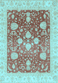 Oriental Light Blue Traditional Rug, abs3859lblu