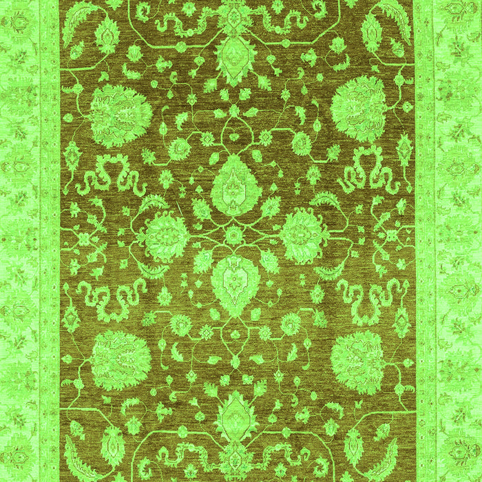 Machine Washable Oriental Green Traditional Area Rugs, wshabs3859grn