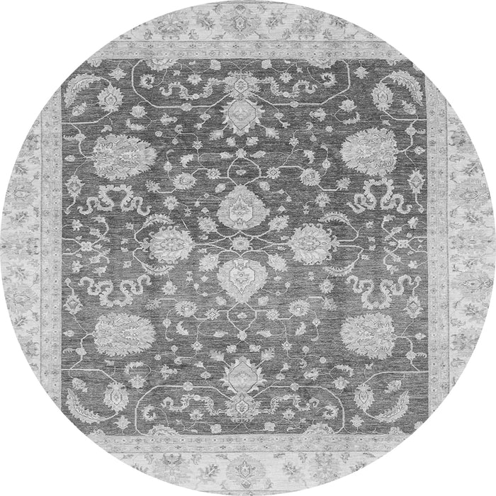 Round Oriental Gray Traditional Rug, abs3859gry