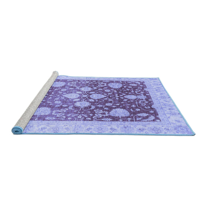 Sideview of Machine Washable Oriental Blue Traditional Rug, wshabs3859blu