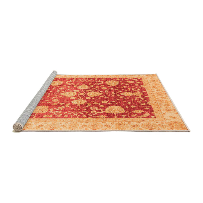 Sideview of Machine Washable Oriental Orange Traditional Area Rugs, wshabs3859org