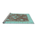 Sideview of Machine Washable Oriental Light Blue Traditional Rug, wshabs3859lblu