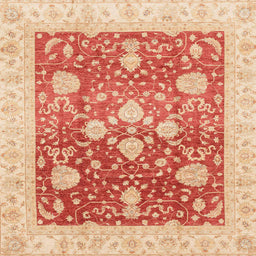 Square Machine Washable Abstract Fire Red Rug, wshabs3859