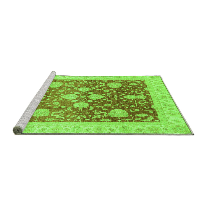 Sideview of Machine Washable Oriental Green Traditional Area Rugs, wshabs3859grn