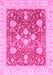 Machine Washable Oriental Pink Traditional Rug, wshabs3859pnk