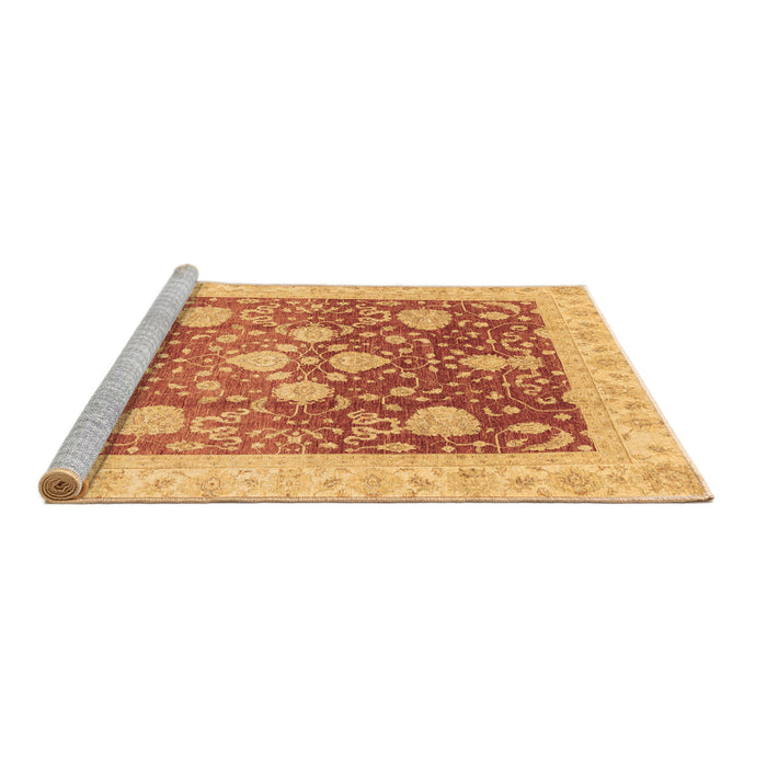 Sideview of Machine Washable Oriental Brown Traditional Rug, wshabs3859brn