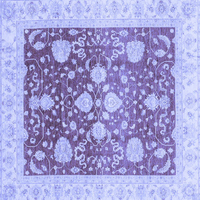 Square Machine Washable Oriental Blue Traditional Rug, wshabs3859blu